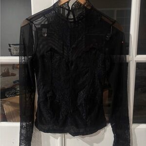 Elegant Black Lace Top